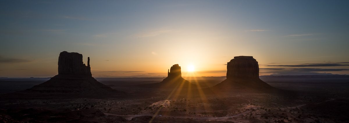 Sunrise behind the Three Mittens